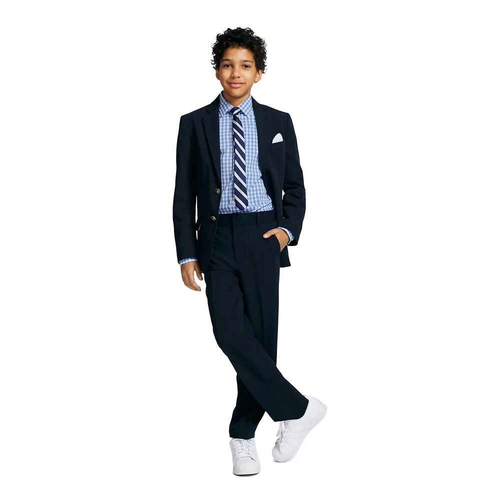 NWT Tommy Hilfiger Boys Dark Blue Dress Pants Flat Front School Uniform Size 12